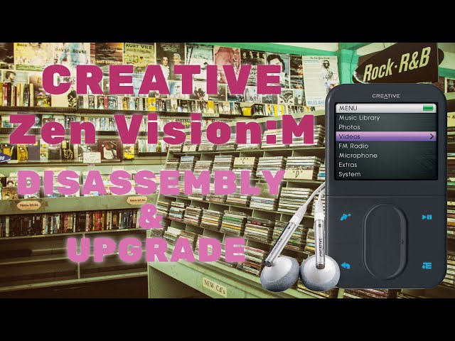 Retro Tech ASMR: Creative Zen Vision M disassembly and upgrade (battery, micro-sd, screen-protector) class=