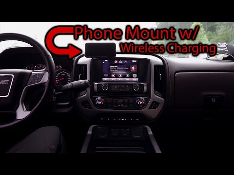 Best 2014 - 2018 GMC Sierra or Silverado Phone Mount with Wireless Charger....for iPhone and Android