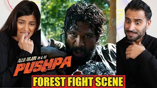 PUSHPA FOREST FIGHT SCENE REACTION!! | Icon Star Allu Arjun | Sukumar | Jungle Fight Scene