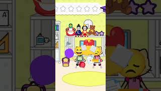 Reza brother cat playing with emoji cat jump game parkour when mina sister cat homework with math