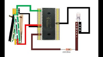 Using slide potentiometer to control LED brightness using PIC16F877A’s PWM.