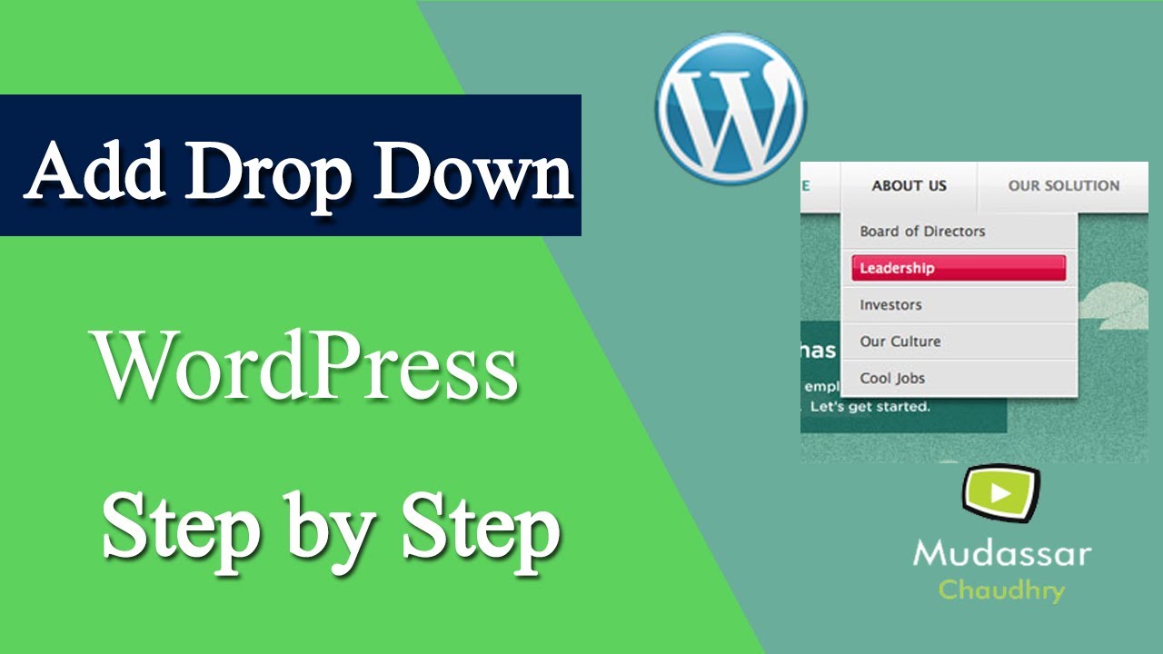 How to create DropDown menu in wordpress - YouTube