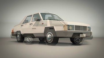 3D Model Low Poly Sedan Car 07 at 3DExport.com