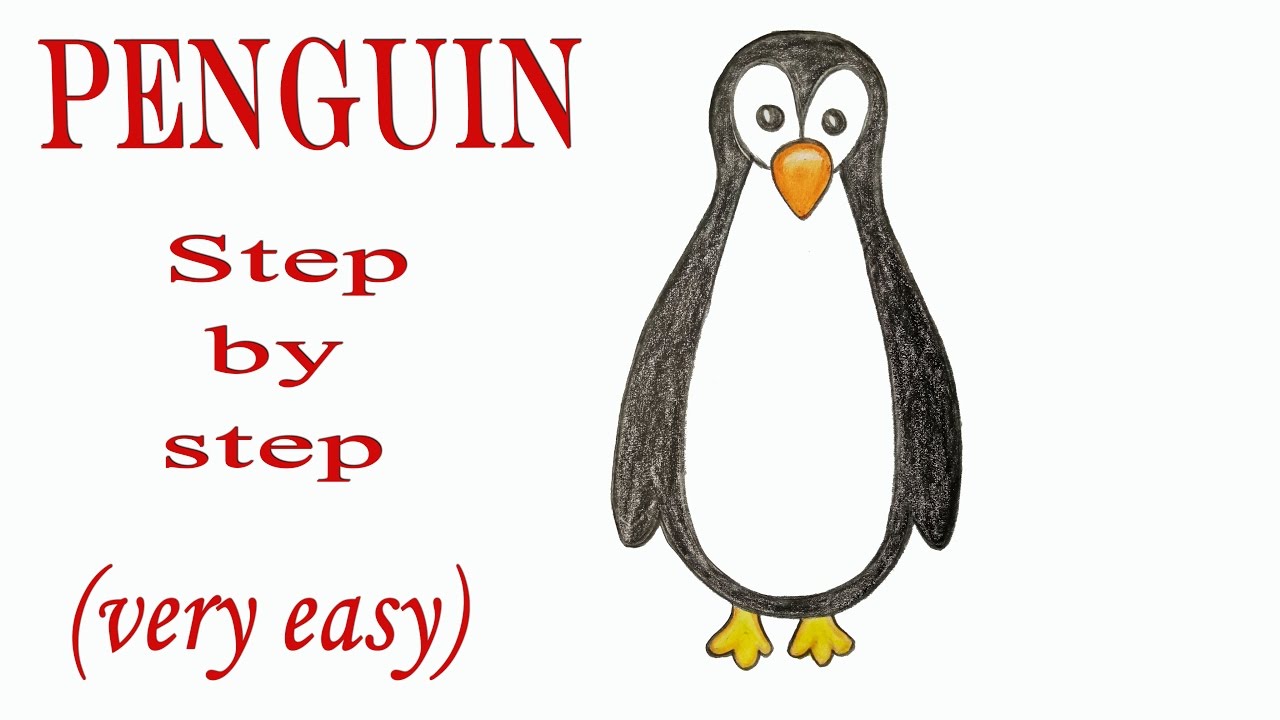 How to draw a penguin step by step (very easy) || Art video - YouTube