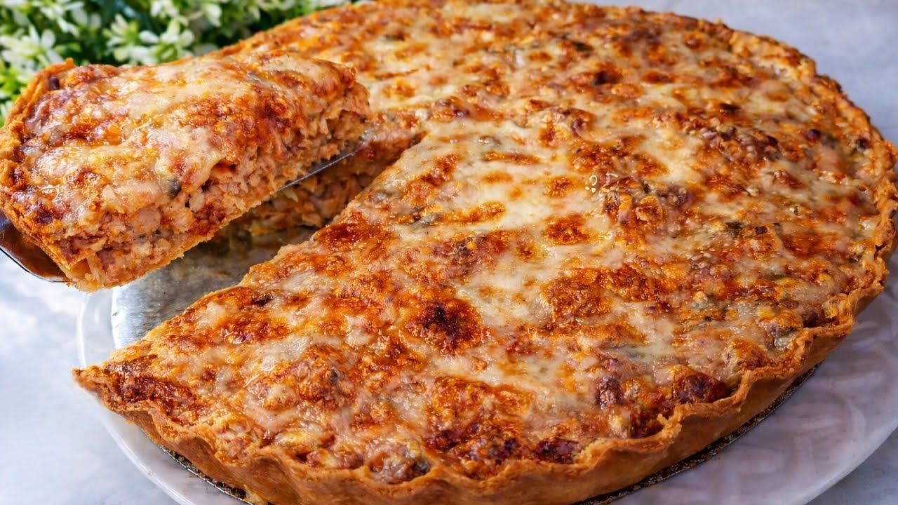 أسهل كيش بالدجاج فالفرن بدون زبدة بعجين خرافي بطريقة لن تستغني عنها بعد اليوم 😋 وصفة سريعة واقتصادية