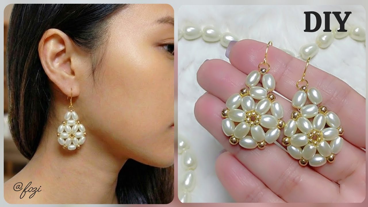 Pearl Earring Tutorial DIY Elegant Rice Pearl Earrings Tutorial | Quick & Easy Handmade ...