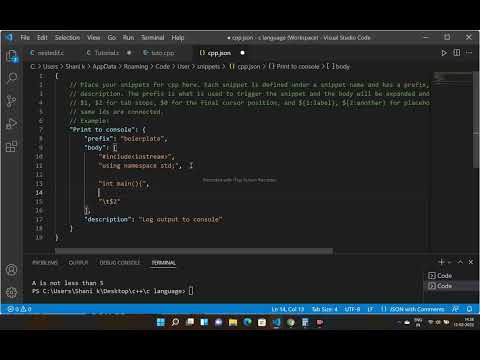 CODE FASTER WITH CUSTOM VS CODE SNIPPETS | HOW TO MAKE BOILERPLATE IN VS CODE FOR C & C++ !