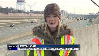 2 dead after getting hit by oncoming traffic on I-696 while exchanging information following crash