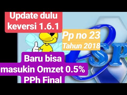 Cara Update Aplikasi Espt Tahunan PPh Orang Pribadi (OP) PP 23, Versi 1.6 Terbaru 2019