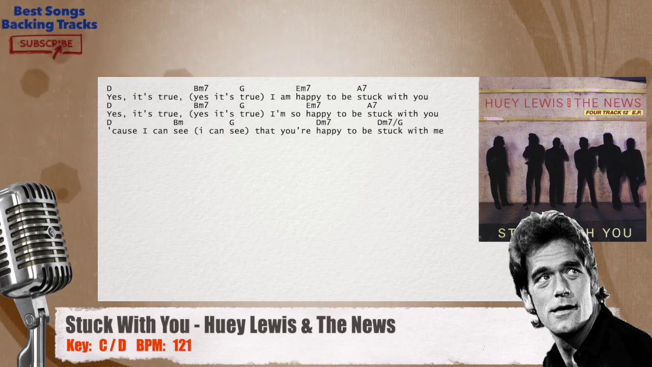 Best Songs Backing Tracks Bsbt Stuck With You Huey Lewis The News Vocal Backing Track With Chords