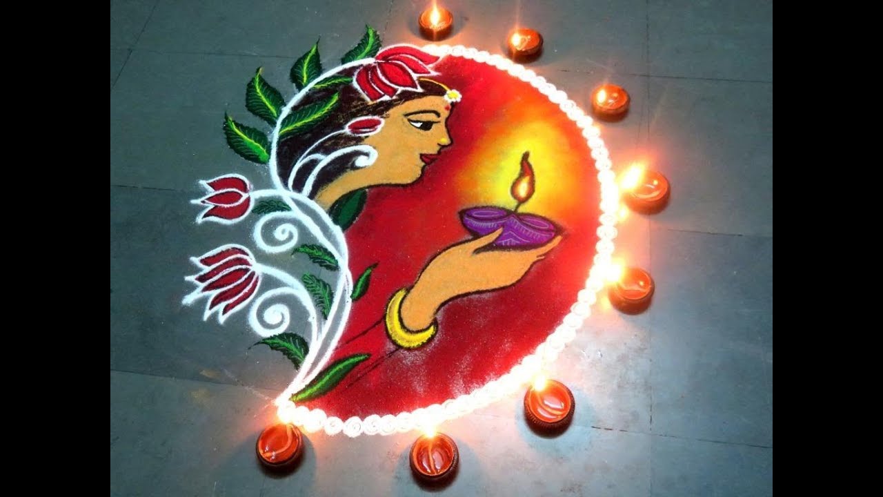 Diwali Special Beautiful Poster Rangoli - Dipawali Kolam ...