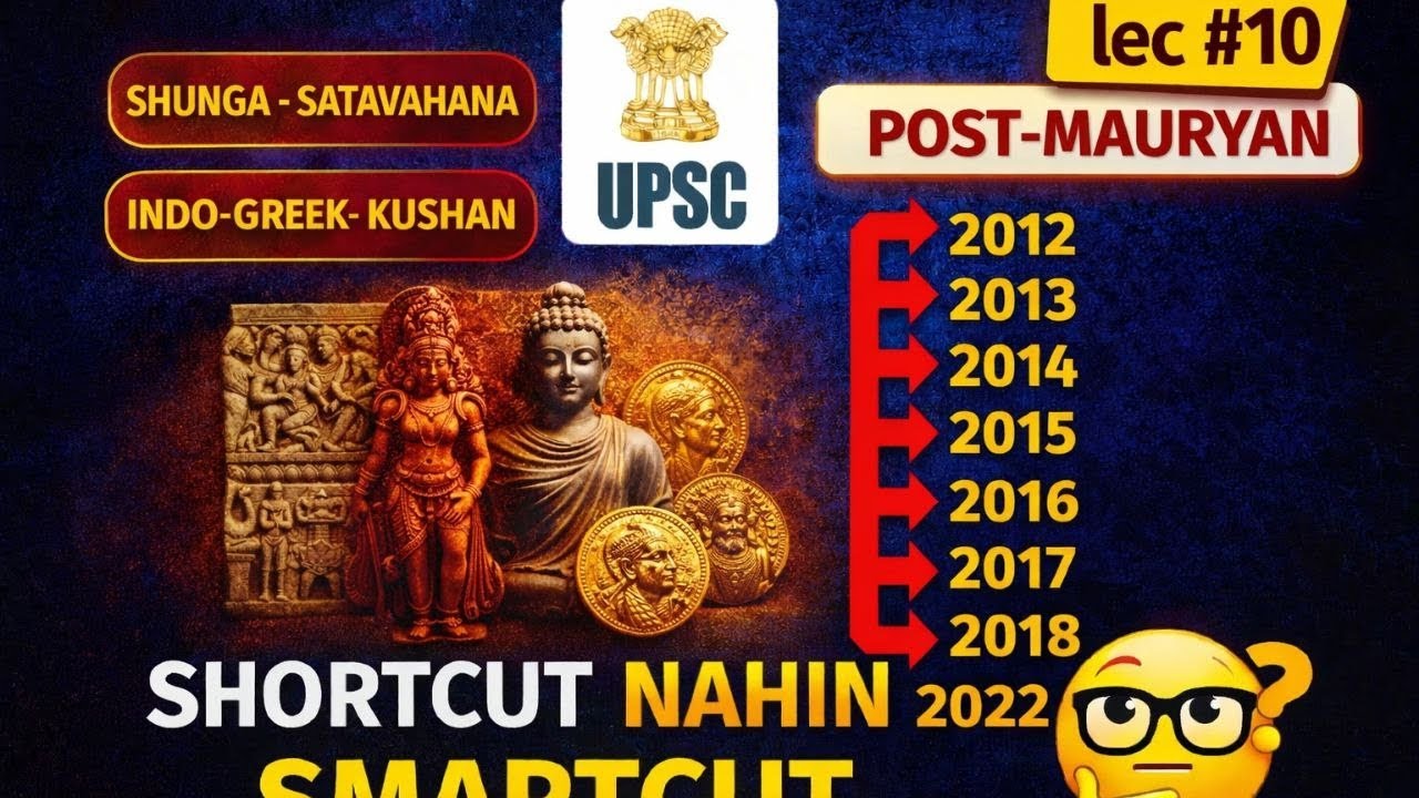 History PYQs series (post Mauryans) (Lec 10) for UPSC CSE, CDS, CAPF and other grade A and B exams.