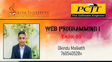 Web Project Task 39 | 1st Year | Semester 01 | Java Institute | Okindu Malketh