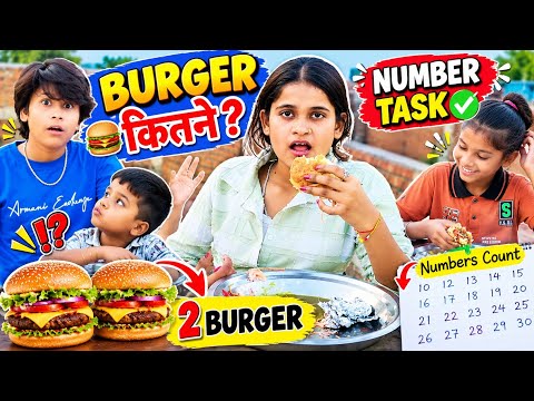 aaj ka challenge Hai number and burger ||🍔 1.2.3 || @muskan_rawat_56 