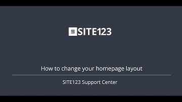 SITE123 - How to change your homepage layout