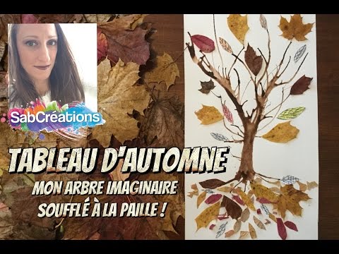 Notre arbre d'automne avec de la peinture et une paille 