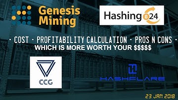 Bitcoin Mining Genesis VS CCG Mining VS Hshing24 VS Hashflare Profitbility Calculation Pros and Cons