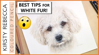 WHITE fur on WHITE paper! // In depth step by step tutorial! screenshot 5