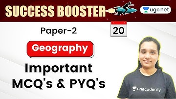 UGC NET Paper 2 Crash Course | Geography by Kritika Pareek | Important MCQ