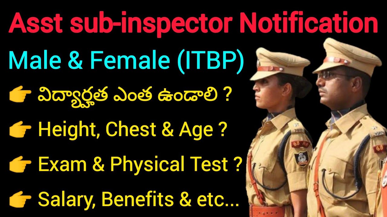 Itbp Asst Sub Inspector Asi Notification Details In Telugu