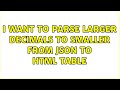 I want to parse larger decimals to smaller from JSON to Html table