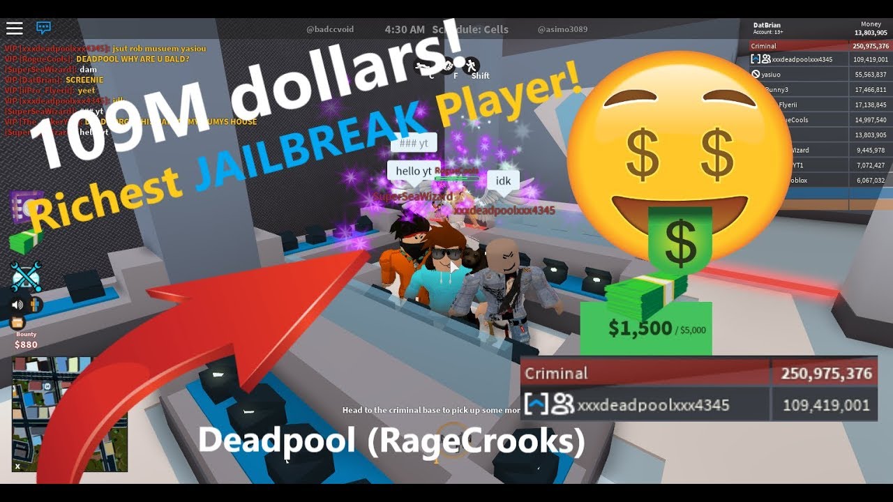 Richest Jailbreak Player With 133m Ft Ragecrooks Youtube