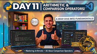 Day 11 - Arithmetic and comparison operators in python. #pythonforbeginners