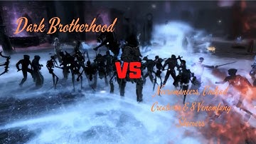 Skyrim Battles - Dark Brotherhood vs Necromancers, Undead Creatures & 8 Venomfang Skeevers