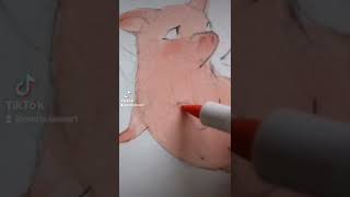 FLYING PIG DRAWING - EMROULEAUART #draw #shorts #art #pig