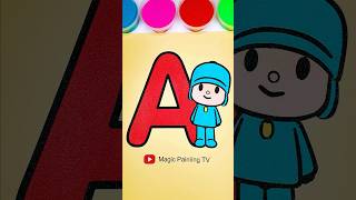 Pocoyo Learning A🅰️#cartoon #trending #shortfeed #pocoyo #alphabet #forkids #magicpaintingtv