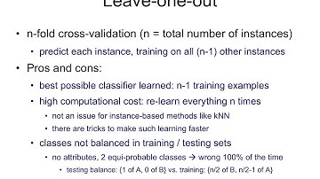IAML8.10 Leave-one-out cross-validation