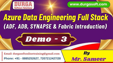 Azure Data Engineering Full Stack tutorials || Demo - 3 || by Mr. Sameer On 04-06-2025 @9AM IST