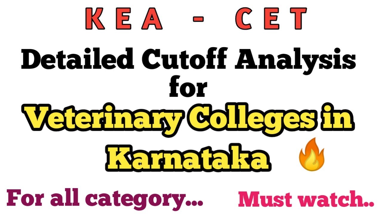 Kcet Cutoff For Veterinary 🔥 | For All College  All Category | Detailed Analysis