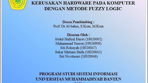 SISTEM PAKAR PENDETEKSIAN KERUSAKAN HARDWARE PADA KOMPUTER DENGAN METODE FUZZY LOGIC