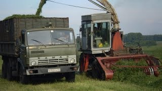 Combine KSK-100, silage (without sound) /// Комбайн КСК-100, заготовка сенажа (без звука)