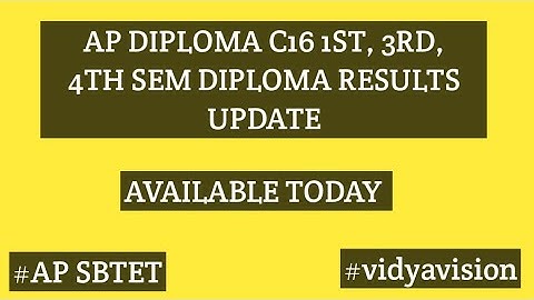AP DIPLOMA C16 1ST, 3RD, 4TH SEM RESULTS AVAILABLE TODAY|| #APSBTETRESULTS #VIDYAVISION