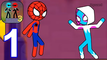 Stick Red and Blue 3 - Gameplay Walkthrough Part 1 Levels 1-15 (Android, iOS)