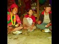 HAPPY SMILE of poor mom harvesting and cooking, living in the village, mountain life