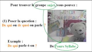 Cours français ce2 | Les groupes sujet et verbal dans la phrase verbale en 2 minutes