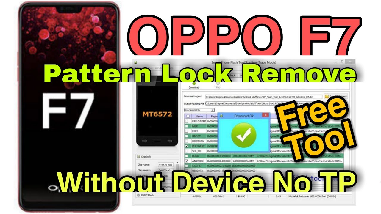 Oppo F7 CPH1819 Lock Remove Without Device No Need Test Point Just Sp