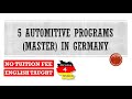 5 Master Programs in Automotive Engineering in Germany | MS in Germany | 5 Tuition Free Programs