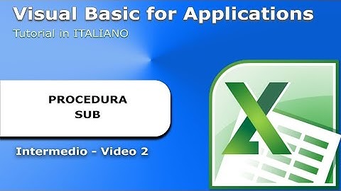 Tutorial VBA Intermedio - Video 2 - Procedura SUB