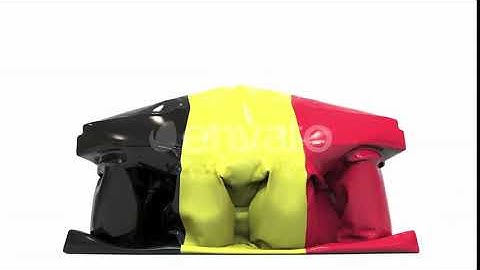 Deflating Inflatable Bank Building with Printed Flag of Belgium | Motion Graphics - Envato elements