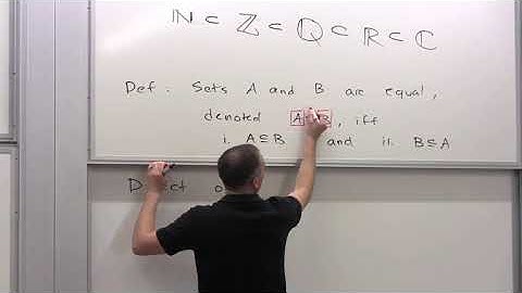 Linear Algebra, Lesson 1, Video 11: Definition of Set Equality