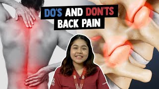 Do’s and Don’ts Back Pain