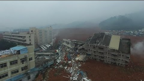 Aerial View of Shenzhen Landslide Aftermath