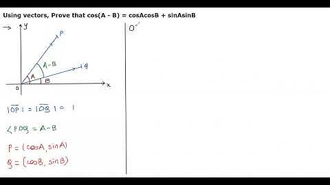 Using vectors, Prove that cos(A -B) = cosAcosB + sinAsinB