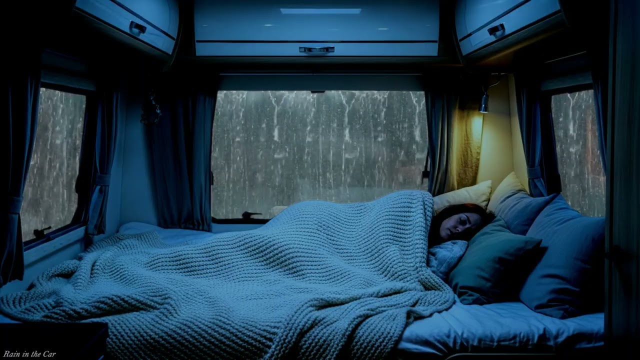Heavy Rain & Thunder on Car Window at Night | Deep Sleep, Relaxation & White Noise | ASMR