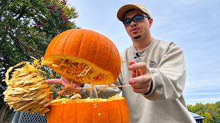 I tried blowing up a pumpkin... then drink it