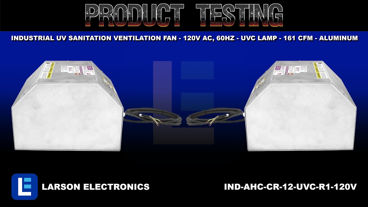 Industrial UV Sanitation Ventilation Fan - 120V AC, 60Hz - UVC Lamp - 161 CFM - Aluminum